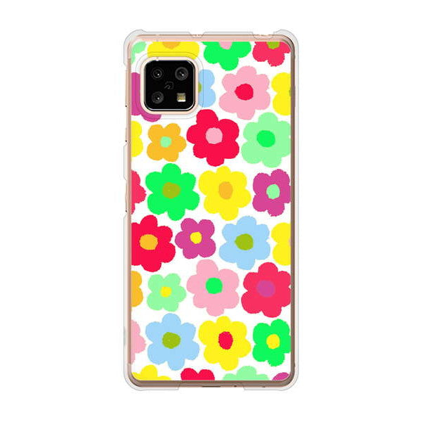 AQUOS sense5G SHG03 au 高画質仕上げ 背面印刷 ハードケース ルーズフラワー