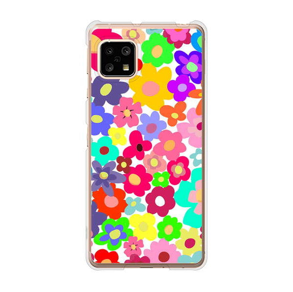 AQUOS sense5G SHG03 au 高画質仕上げ 背面印刷 ハードケース ルーズフラワー