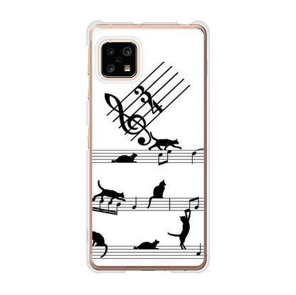AQUOS sense5G SHG03 au 高画質仕上げ 背面印刷 ハードケース 音符