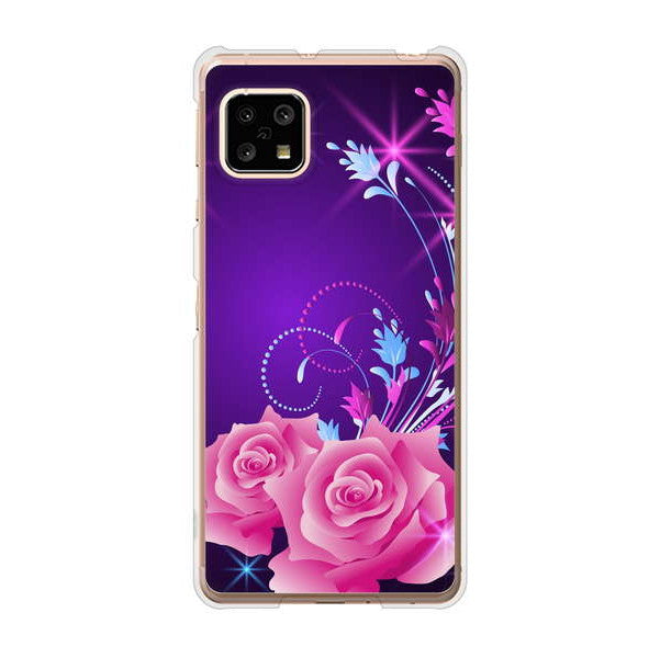 AQUOS sense5G SHG03 au 高画質仕上げ 背面印刷 ハードケース ロマンチックなバラ