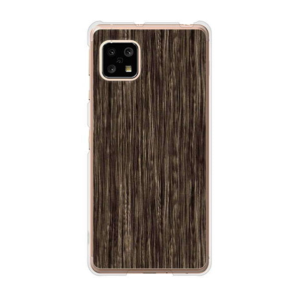 AQUOS sense5G SHG03 au 高画質仕上げ 背面印刷 ハードケース 【EK848 木目ダークブラウン】