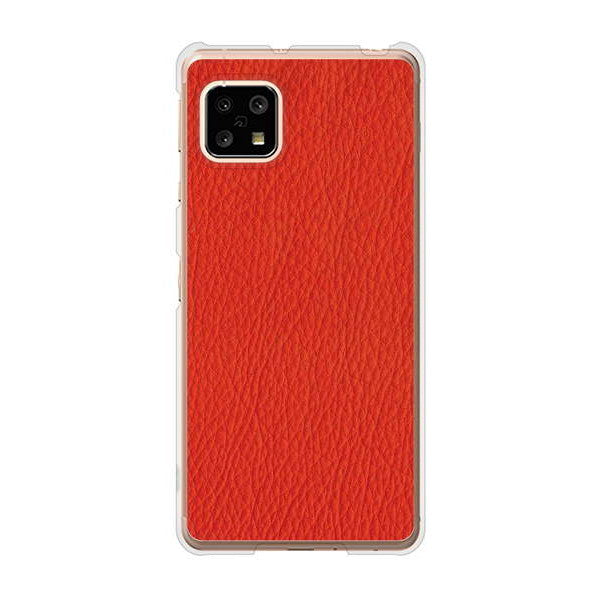AQUOS sense5G SHG03 au 高画質仕上げ 背面印刷 ハードケース 【EK852 レザー風レッド】