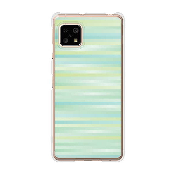 AQUOS sense5G SHG03 au 高画質仕上げ 背面印刷 ハードケース グラデーションボーダー