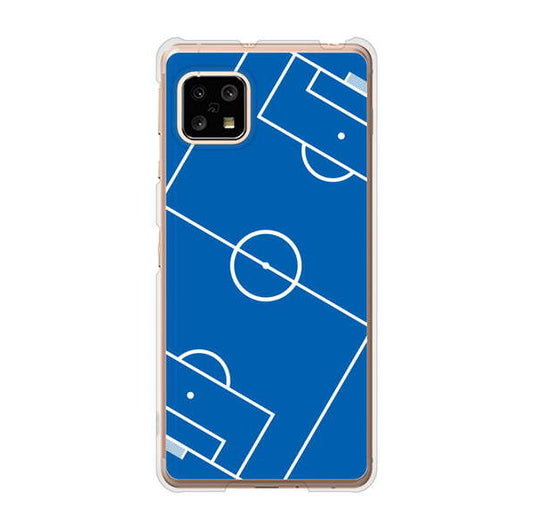 AQUOS sense5G SHG03 au 高画質仕上げ 背面印刷 ハードケース 【IB922 SOCCER_ピッチ】