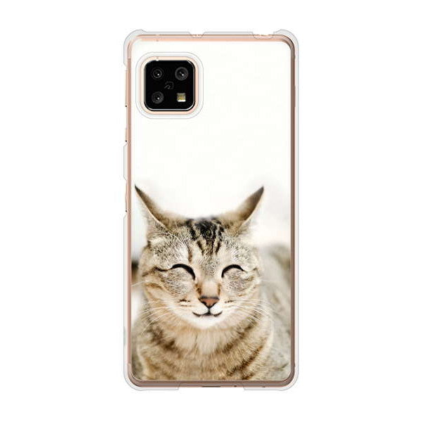 AQUOS sense5G SHG03 au 高画質仕上げ 背面印刷 ハードケース 【VA801 笑福ねこ】