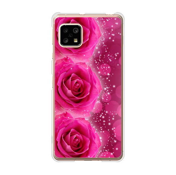 AQUOS sense5G SHG03 au 高画質仕上げ 背面印刷 ハードケース 【VA815 3連のバラ】