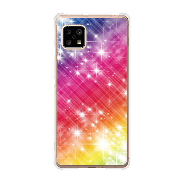 AQUOS sense5G SHG03 au 高画質仕上げ 背面印刷 ハードケース 【VA872 レインボーフレーム】