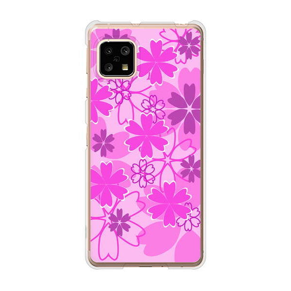 AQUOS sense5G SHG03 au 高画質仕上げ 背面印刷 ハードケース 重なり合う花