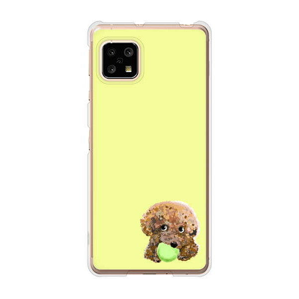 AQUOS sense5G SHG03 au 高画質仕上げ 背面印刷 ハードケース トイプードル＆ボール