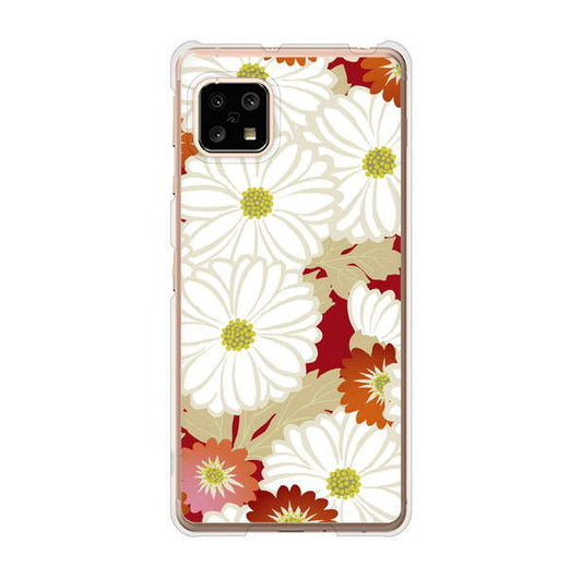 AQUOS sense5G SHG03 au 高画質仕上げ 背面印刷 ハードケース 和花柄