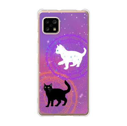 AQUOS sense5G SHG03 au 高画質仕上げ 背面印刷 ハードケース 魔法陣猫