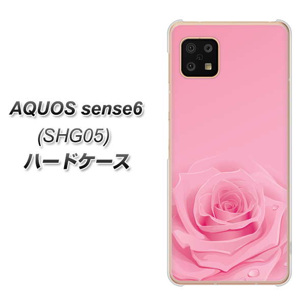 AQUOS sense6 SHG05 au 高画質仕上げ 背面印刷 ハードケース【401 ピンクのバラ】