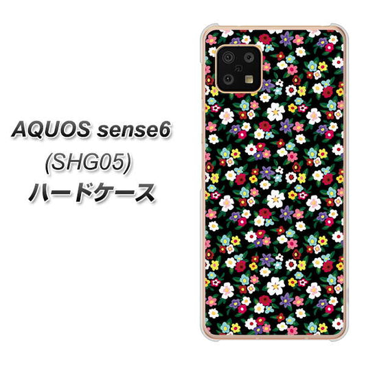 AQUOS sense6 SHG05 au 高画質仕上げ 背面印刷 ハードケース【778 マイクロリバティプリントBK】