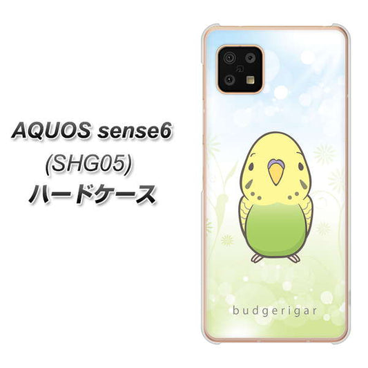 AQUOS sense6 SHG05 au 高画質仕上げ 背面印刷 ハードケース【SC838 セキセイインコ グリーン】