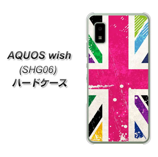 AQUOS wish SHG06 au 高画質仕上げ 背面印刷 ハードケース【SC806 ユニオンジャック ピンクビンテージ】