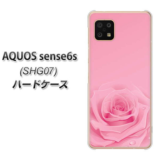 AQUOS sense6s SHG07 au/UQ mobile 高画質仕上げ 背面印刷 ハードケース【401 ピンクのバラ】
