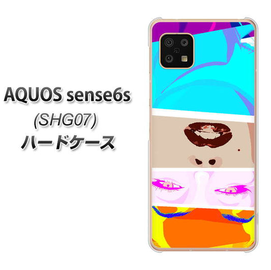AQUOS sense6s SHG07 au/UQ mobile 高画質仕上げ 背面印刷 ハードケース【YJ211 マリリンモンローデザイン（D）】