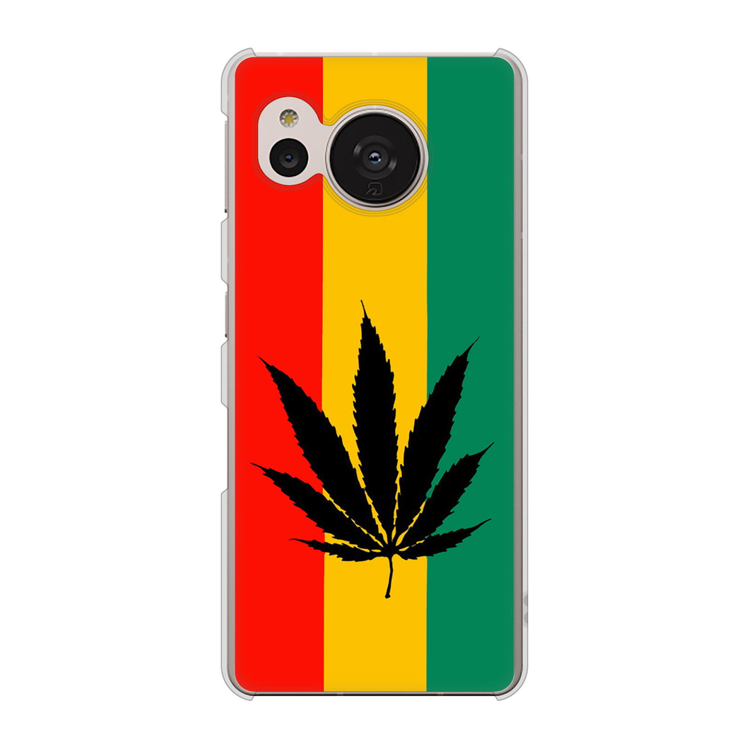 AQUOS sense7 SHG10 au 高画質仕上げ 背面印刷 ハードケース【083 大麻ラスタカラー】