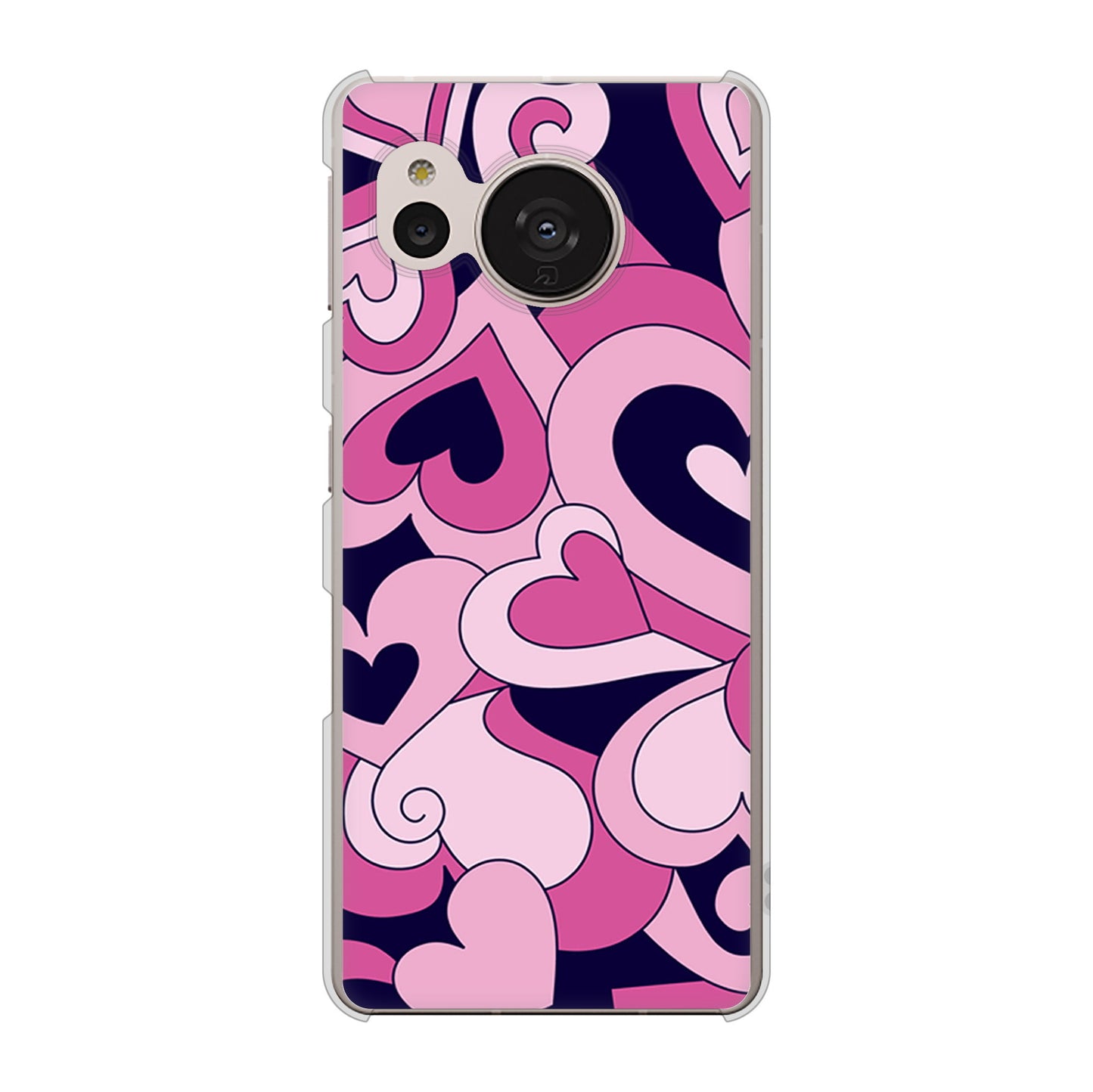 AQUOS sense7 SHG10 au 高画質仕上げ 背面印刷 ハードケース【223 ハートの調べ】