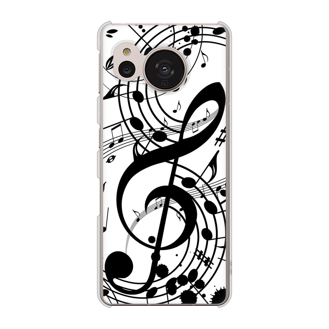 AQUOS sense7 SHG10 au 高画質仕上げ 背面印刷 ハードケース【260 あふれる音符】