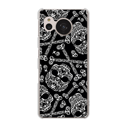AQUOS sense7 SHG10 au 高画質仕上げ 背面印刷 ハードケース【363 ドクロの刺青】
