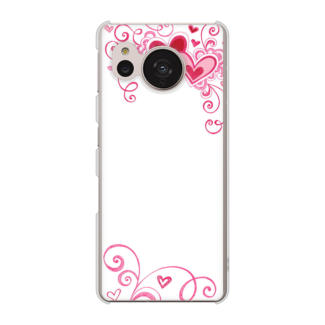 AQUOS sense7 SHG10 au 高画質仕上げ 背面印刷 ハードケース【365 ハートフレーム】