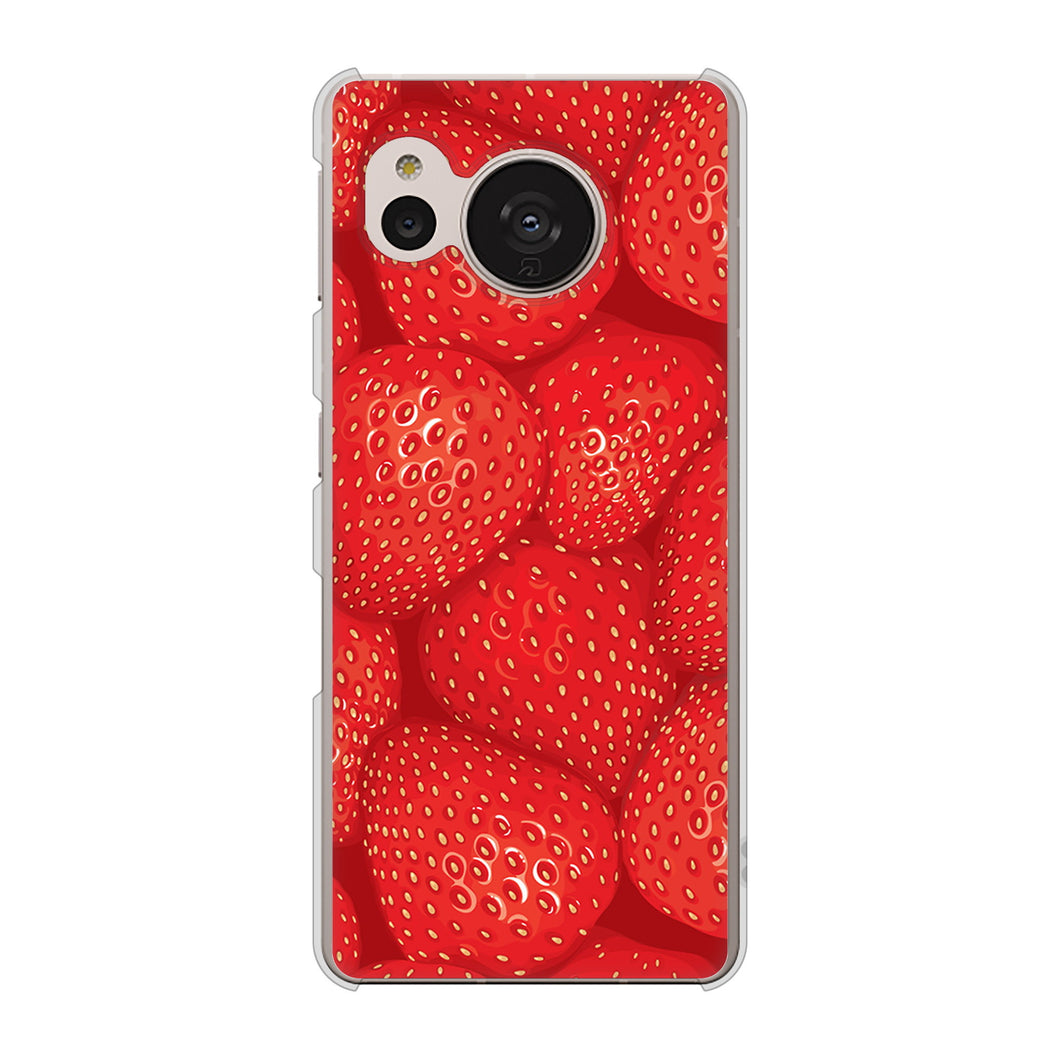 AQUOS sense7 SHG10 au 高画質仕上げ 背面印刷 ハードケース【444 ストロベリーウォール】