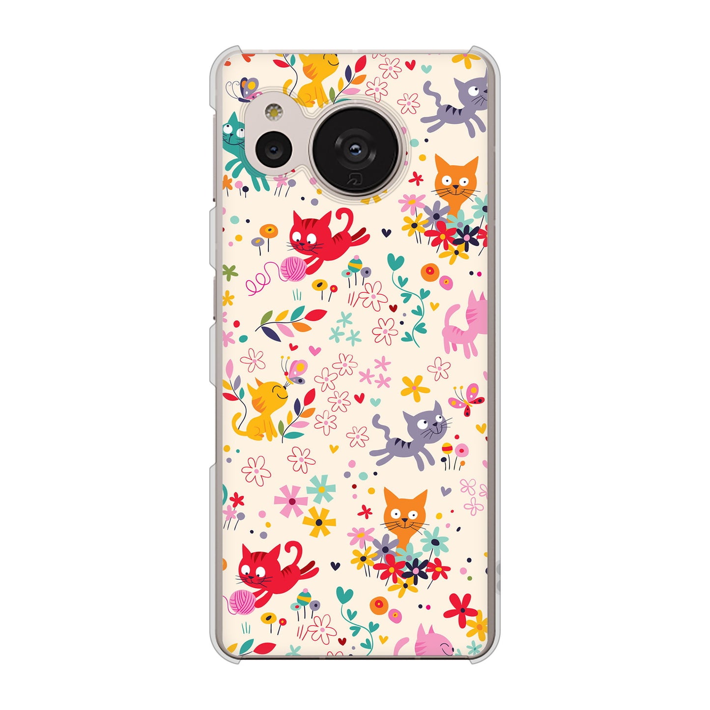 AQUOS sense7 SHG10 au 高画質仕上げ 背面印刷 ハードケース【693 ネコのあそび場】