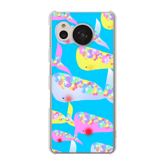 AQUOS sense7 SHG10 au 高画質仕上げ 背面印刷 ハードケース【1045 くじらの仲間】