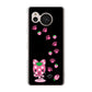 AQUOS sense7 SHG10 au 高画質仕上げ 背面印刷 ハードケース【AG820 イチゴ猫のにゃんベリー（黒）】