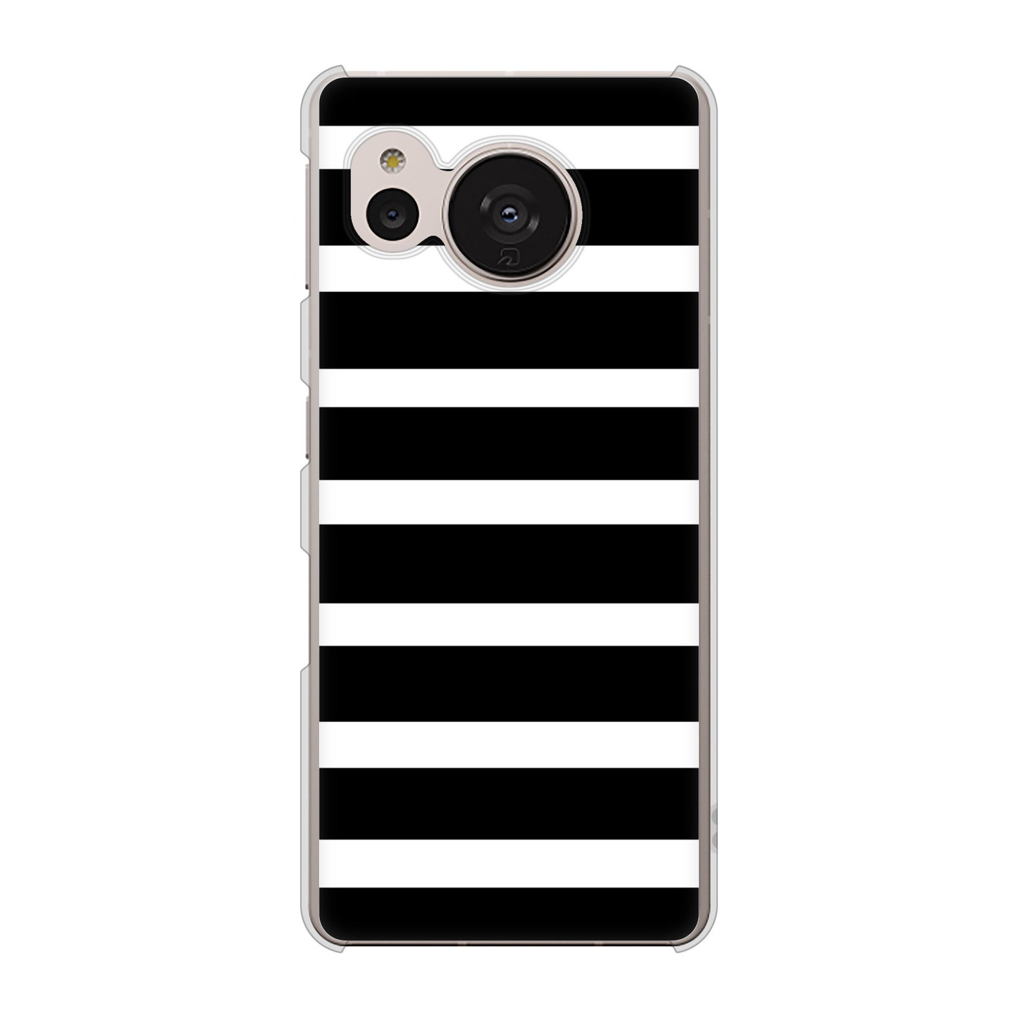 AQUOS sense7 SHG10 au 高画質仕上げ 背面印刷 ハードケース【EK879 ボーダーブラック（L）】