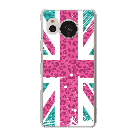 AQUOS sense7 SHG10 au 高画質仕上げ 背面印刷 ハードケース【SC807 ユニオンジャック ピンクヒョウ柄】