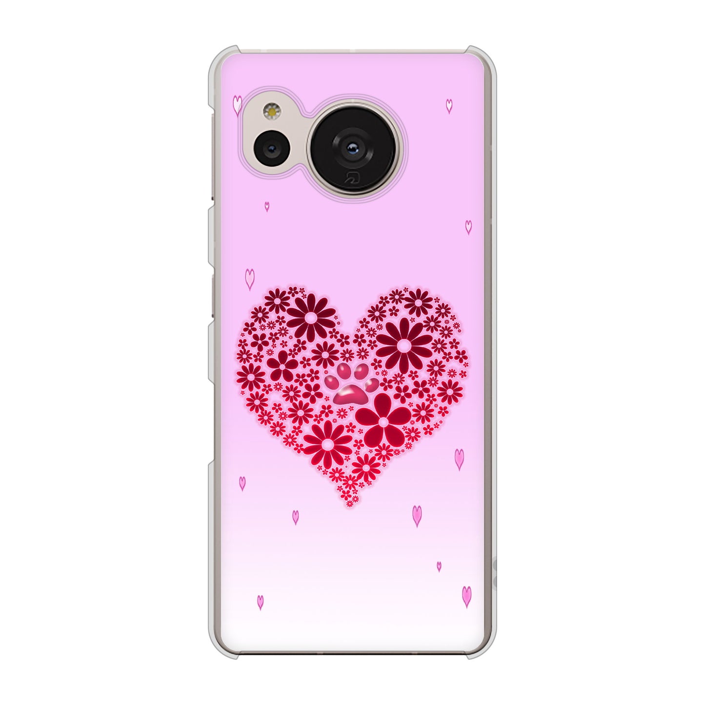 AQUOS sense7 SHG10 au 高画質仕上げ 背面印刷 ハードケース【YA957 ハート04 素材クリア】