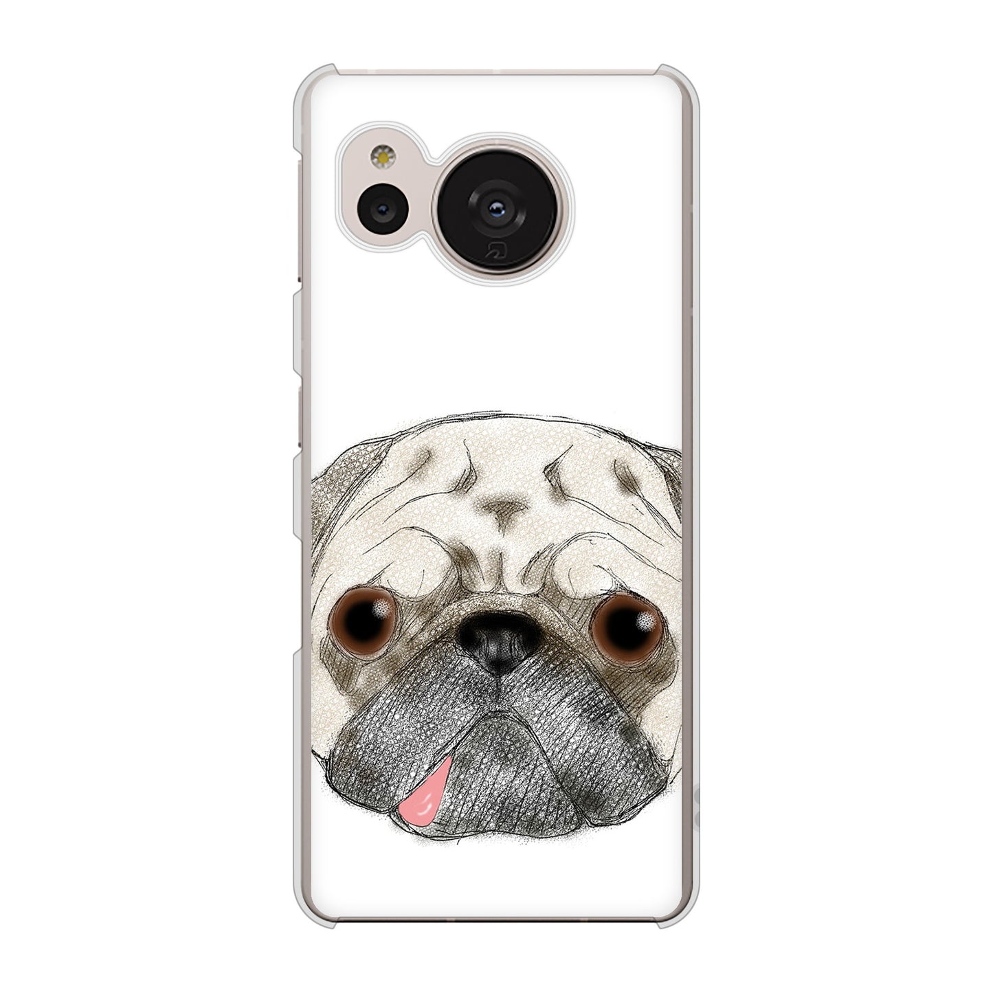 AQUOS sense7 SHG10 au 高画質仕上げ 背面印刷 ハードケース【YD855 パグ01】