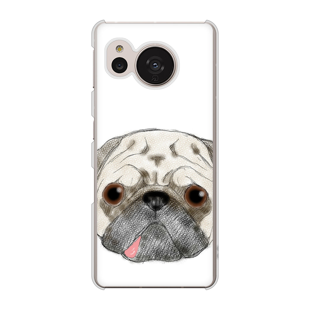 AQUOS sense7 SHG10 au 高画質仕上げ 背面印刷 ハードケース【YD855 パグ01】