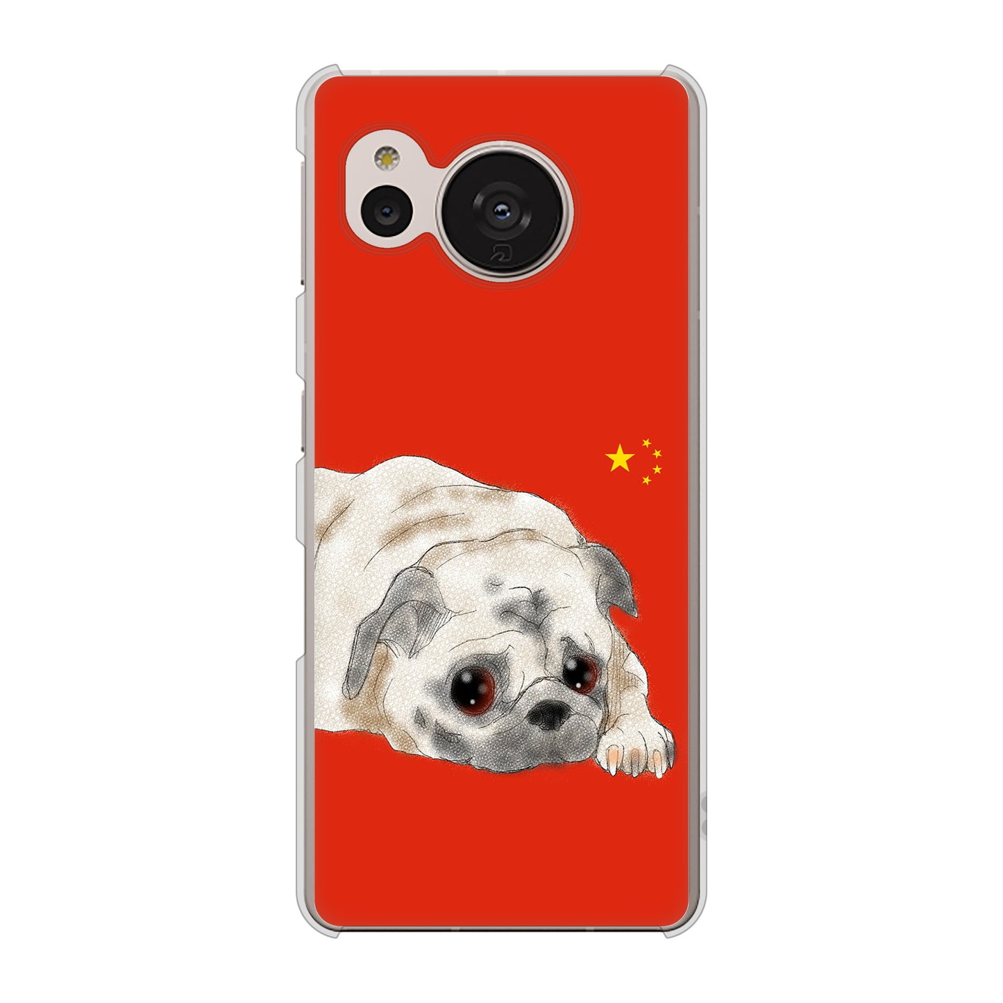 AQUOS sense7 SHG10 au 高画質仕上げ 背面印刷 ハードケース【YD857 パグ03】