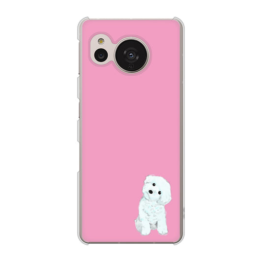 AQUOS sense7 SHG10 au 高画質仕上げ 背面印刷 ハードケース【YJ069 トイプードルホワイト（ピンク）】