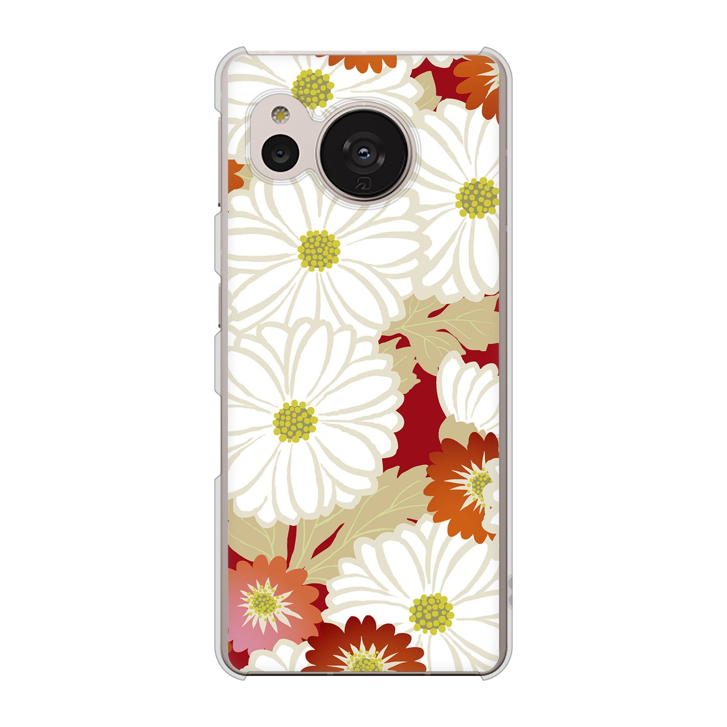 AQUOS sense7 SHG10 au 高画質仕上げ 背面印刷 ハードケース【YJ322 和柄 菊】