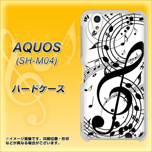 アクオス SH-M04 高画質仕上げ 背面印刷 ハードケース【260 あふれる音符】