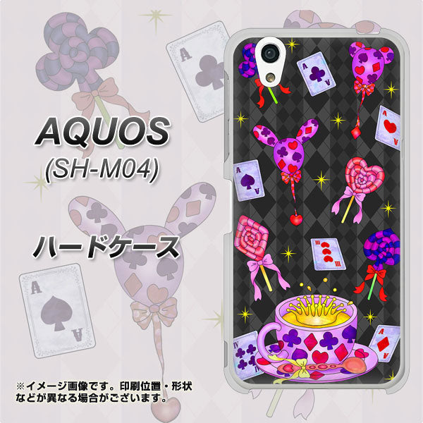 アクオス SH-M04 高画質仕上げ 背面印刷 ハードケース【AG818 トランプティー（黒）】