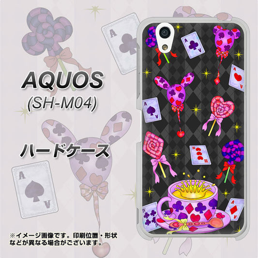 アクオス SH-M04 高画質仕上げ 背面印刷 ハードケース【AG818 トランプティー（黒）】