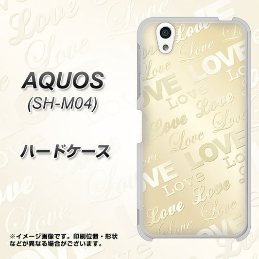アクオス SH-M04 高画質仕上げ 背面印刷 ハードケース【SC840 エンボス風LOVEリンク（ヌーディーベージュ）】