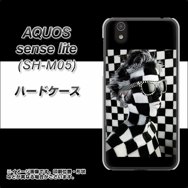 アクオス センス ライト SH-M05 高画質仕上げ 背面印刷 ハードケース【357 bk&wh】