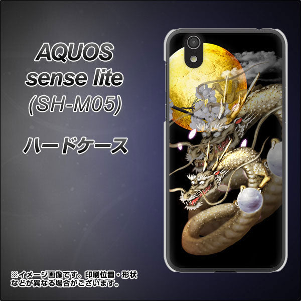 アクオス センス ライト SH-M05 高画質仕上げ 背面印刷 ハードケース【1003 月と龍】