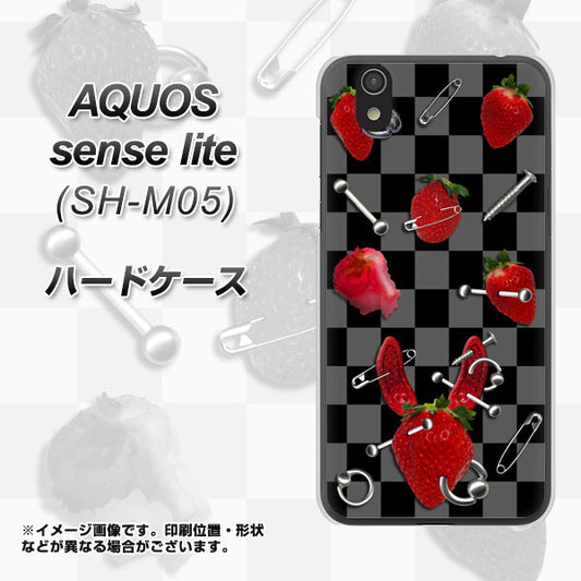 AQUOS sense lite AG833 苺パンク（黒） ハードケース 背面印刷