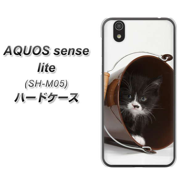 アクオス センス ライト SH-M05 高画質仕上げ 背面印刷 ハードケース【VA800 ネコとバケツ】