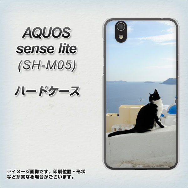 アクオス センス ライト SH-M05 高画質仕上げ 背面印刷 ハードケース【VA805 ネコと地中海】