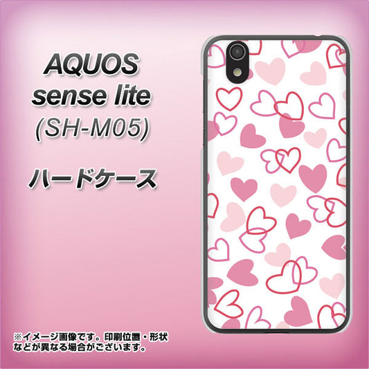 AQUOS sense lite VA929 ハートがいっぱい ピンク ハードケース 背面印刷