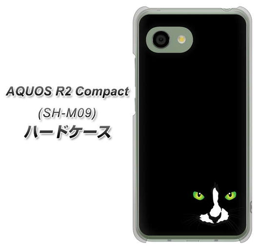 アクオス R2 コンパクト SH-M09 高画質仕上げ 背面印刷 ハードケース【398 黒ネコ】