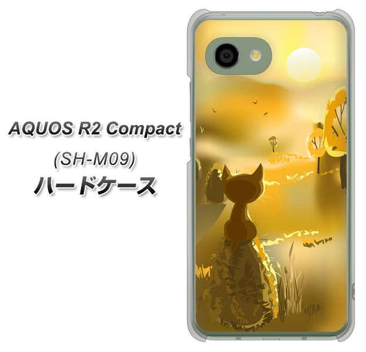 アクオス R2 コンパクト SH-M09 高画質仕上げ 背面印刷 ハードケース【400 たそがれの猫】